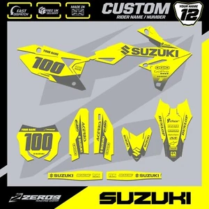 CALCOMANÍA GRÁFICA SUZUKI MOTOCROSS PERSONALIZADA MX RM RMZ BLOQUE AMARILLO/GRIS - Imagen 1 de 7