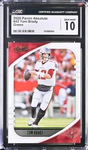 2020 Panini Absolute - Green #42 Tom Brady CSG/CGC 10 Gem Mint - Picture 1 of 2