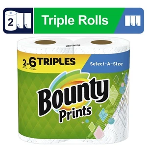 Bounty Select-A-Size Paper Towels, Prints, 2 Triple Rolls = 6 Regular Rolls (Pac - Picture 1 of 11