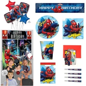 Spider-Man Spiderman Party Supplies Decorations Balloons Tableware Invitations - Picture 1 of 19