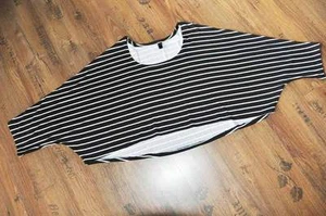 Lagenlook megaweiter-BIG-Pulli-Kurz-Überwurf Streifen 44,46,48,50,52,54/XL-XXXL - Bild 1 von 4