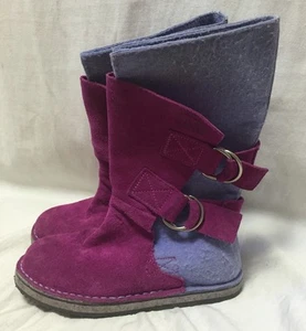 Sorel Chipahko Felt Pink Suede Ankle Calf Boots Girls Youth 1/32 Winter Pull On - Bild 1 von 6
