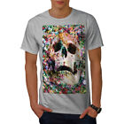 Wellcoda Psychedelic Skull Mens T-shirt, Scary Graphic Design Printed Tee
