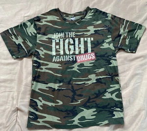 Code V Join The Fight Against Drugs Camo T Shirt Size L - Picture 1 of 4