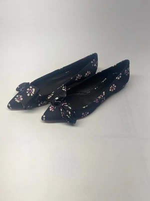 Tory Burch Rosalind Ballet Plano Estampado Color Satinado Negro Estampado Floral Talla 6 Foto 1 de 4