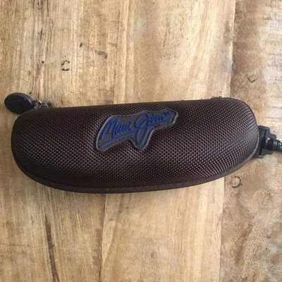 Óculos de sol Maui Jim com zíper ao redor clipe marrom óculos capa protetora rígida somente - Imagem 1 de 4