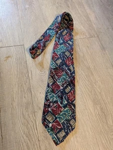 Vintage Men’s Campagnie Generale Aeropostle Abstract 80s 90s Preppy Wear Tie 60" - Picture 1 of 8