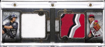 2023 Topps Diamond Icons Ichiro Shohei Ohtani Dual Patch Booklet #8/10 - Image 1 of 2