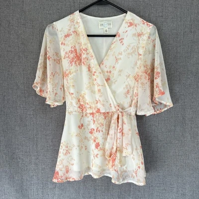 Jun & Ivy Romántico Babydoll Mujer Top Talla XS Transparente Femenino Marfil Floral Casa de Campo Foto 1 de 4