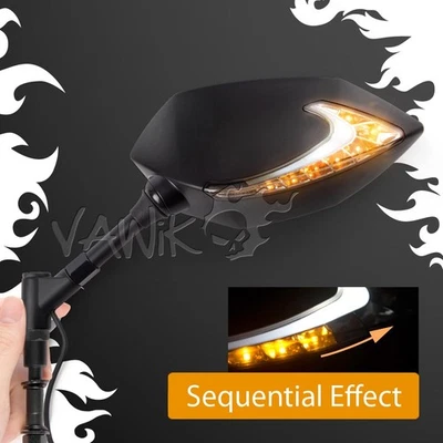 VAWiK Black Mirror LUCIFER With White&Amber LED Serial Driving Light fits HARLEY - Изображение 1 из 4