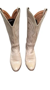 Vintage Dan Post hellbraune Leder Western Cowboystiefel Größe 8 C handgefertigte Naht - Bild 1 von 8