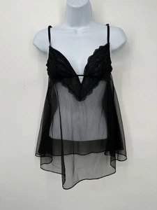 Victoria's Secret Vintage Wicked Unlined Baby Doll Sheer Dotted Mesh with Lace - Picture 1 of 12