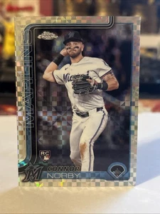 2025 Topps Chrome CONNOR NORBY RC Rookie #199 X-FRACTOR Miami Marlins - Bild 1 von 2