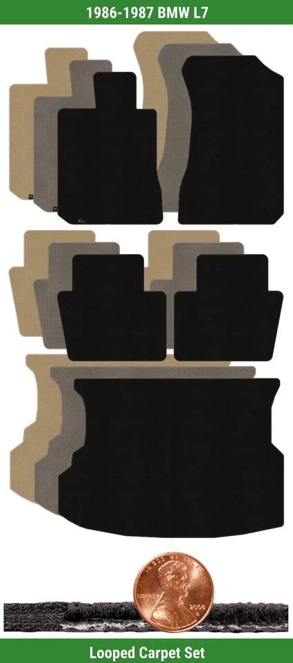 Juego de alfombrillas Lloyd Classic Custom Loop para BMW L7 1986-1987 (5 piezas) #159 Foto 1 de 4