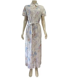 Trish Scully Midi Shirt Dress Sz 4 Cottagecore Button up Linen Country NEW - Picture 1 of 15