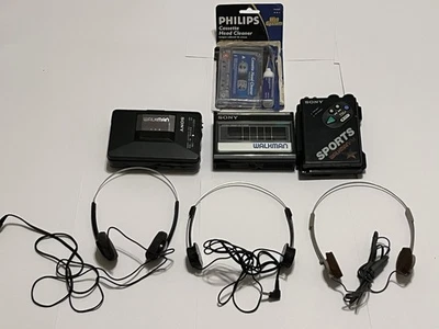 Sony Walkman AM/FM Radio Cassette Tape Players - Lot Of 3 (with Accessories)!! - Image 1 of 4