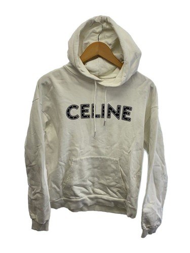 Felpa con cappuccio CELINE S cotone bianco 2Y323052H usata