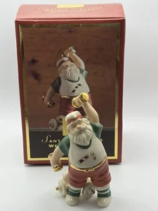 Vintage Lenox Santa's Pastimes Gewichtheber Figur Porzellan - Bild 1 von 5