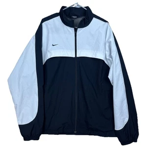 Vintage Nike Carolina Panthers Windbreaker Jacket Mens XL Black White Zip Vented - Picture 1 of 9