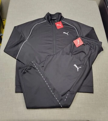 Conjunto de chaqueta y pantalón chándal grande PUMA Unity para hombre negro blanco logotipo cremallera completa Foto 1 de 4