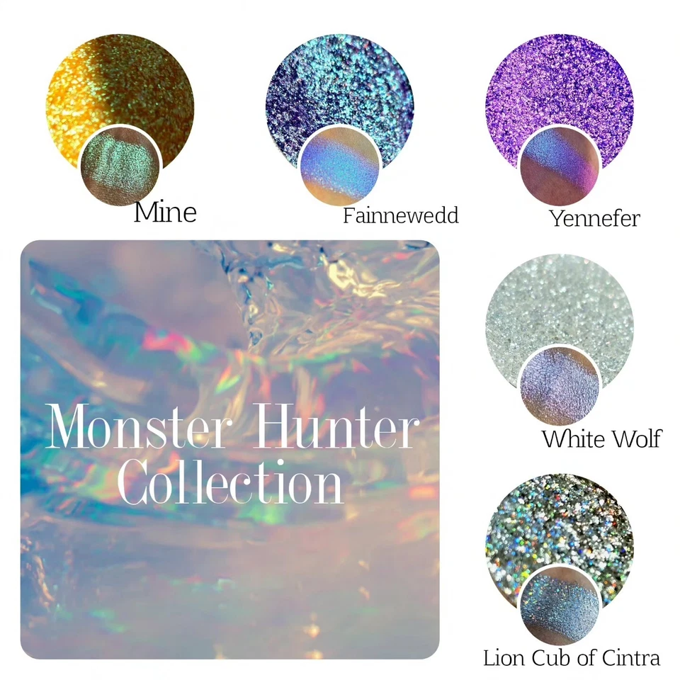 Multichromes Bundle 5 Pressed Pans Holographic Eyeshadows Duochrome Iridescent  - Image 1 of 4