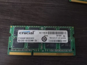 Crucial  8GB Kit 8GB 2Rx8 DDR3-1600 PC3L-12800S NON-ECC Laptop Memory tested - Picture 1 of 1