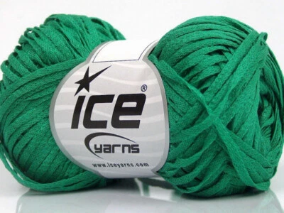 8-Skein Lot Violino Yarn Light Acrylic Ribbon 8x50g/100m Emerald Green - Image 1 of 4