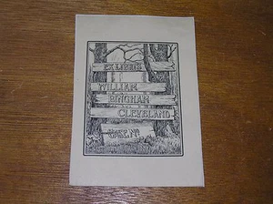 Vintage William Bingham Cleveland Case No. Wood Sign Nailed to Two Trees Black  - Picture 1 of 3