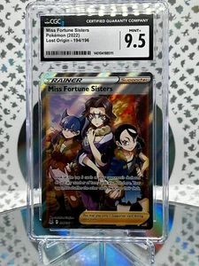 CGC 9.5 Miss Fortune Sisters 194/196 Lost Origin Full Art Pokemon Trainer Card - Picture 1 of 1