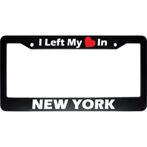 I Left My Heart In NUEVA YORK Negro Coche Matrícula Marco EE. UU. NUEVO - Imagen 1 de 1