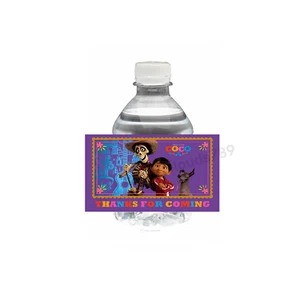 20 Coco Movie Water Bottle Label 2" x 4" Birthday Party Favor Drink Wrapper - Picture 1 of 1