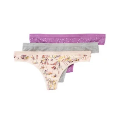 Paquete de 3 bragas Columbia elásticas en 4 vías para mujer 2XL punto floral/gris/púrpura Foto 1 de 4