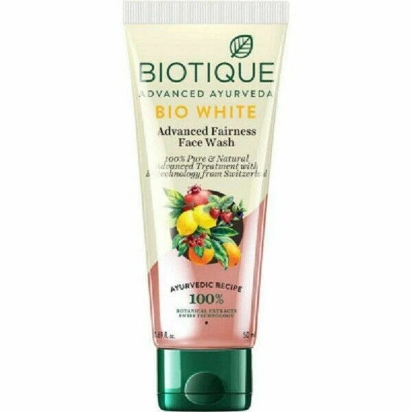 Removes Dirt, Oil, Makeup Biotique Bio Whitening & Brightening Face Wash 50ml~ - Image 1 of 3