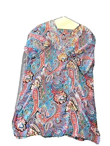 Badeanzug Cover Up Damen Italienisch Blumen Leicht GR. L 35% Seide 65% Viskose - Bild 1 von 4