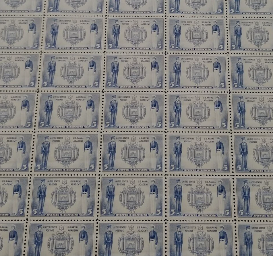 #794 5 cent Navy Seal full mint sheet of 50 stamps MNH OG - Image 1 of 1