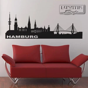 Wandtattoo Wandaufkleber Skyline Stadt Hamburg - WT04 - Bild 1 von 1