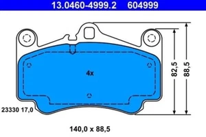 604999 ATE Front Brake Pad Set For PORSCHE 911 997 996 (Brembo type) w/o sensors - Picture 1 of 3