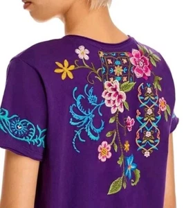 Johnny Was Sz L Sherri Embroidered Tee NWT (free shipping) - Picture 1 of 5