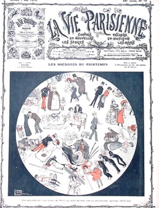 La Vie Parisienne Magazine 7 Mai 1910 Léonnec Spring Microbes Art Nouveau - Picture 1 of 4