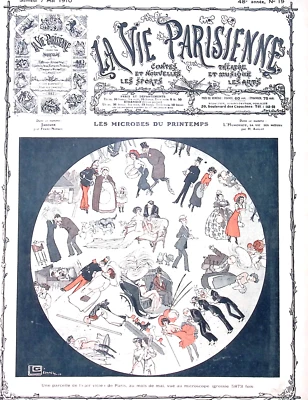 La Vie Parisienne Magazine 7 Mai 1910 Léonnec Spring Microbes Art Nouveau - Image 1 of 4