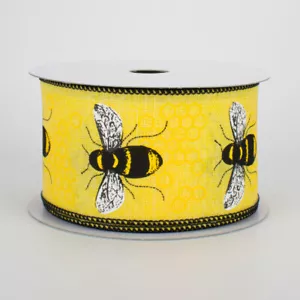 Yellow Honey Bee Ribbon 2.5" x 10 yards - Picture 1 of 2