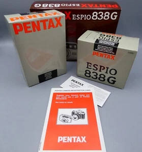 Pentax Espio 838G analoge Kleinbildkamera – neu (Box geöffnet) mit Tasche & Handbuch - Bild 1 von 19