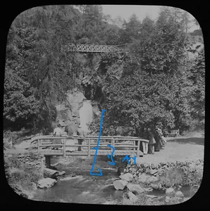 Photo ISLE OF MAN RHENASS WATERFALL Magic Lantern Slide C1890 OLD ANTIQUE IOM - Foto 1 di 5