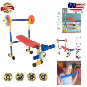Sturdy Kids Weight Set with Adjustable Rack - Exercise Made Fun for Ages 3+ - Picture 1 of 9