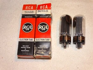 2 x 5u4gb RCA Rectifier Tubes *Black Plates*TESTED*NOS*NIB*#11 - Picture 1 of 4