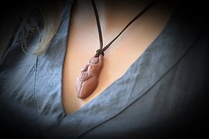 Clay Earth Goddess spiral Pendant Wicca Pagan Witch Witchcraft Gaia - Picture 1 of 7