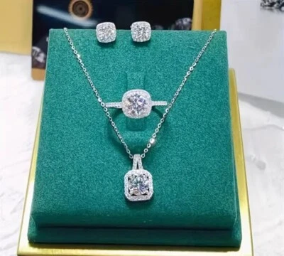 Women Jewelry Set Stylish Halo Design Shiny Cubic Zirconia Set (no box) - Image 1 of 4