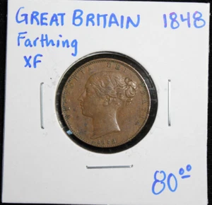 1848 Great Britain Farthing "XF" Nice Old Coin! - Picture 1 of 6