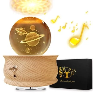 3D Crystal Ball Music Box with Projection LED Light, Rotating Musical Boxes W... - Picture 1 of 8