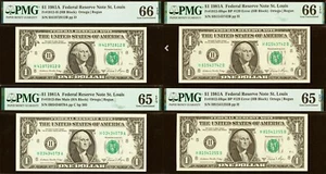1981A $1 Federal Reserve Note PMG 66EPQ misplaced back plate error Fr 1912-Hbpe - Picture 1 of 9